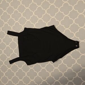 Black square neck bodysuit